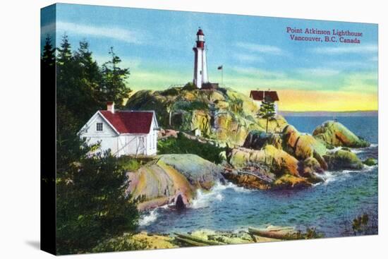 Vancouver, Canada - View of Point Atkinson Lighthouse-Lantern Press-Stretched Canvas