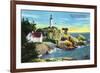 Vancouver, Canada - View of Point Atkinson Lighthouse-Lantern Press-Framed Premium Giclee Print
