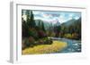 Vancouver, Canada - View of the Lions and Capilano River-Lantern Press-Framed Art Print