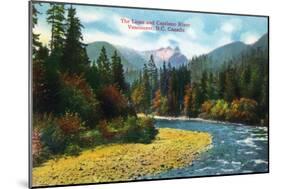 Vancouver, Canada - View of the Lions and Capilano River-Lantern Press-Mounted Art Print