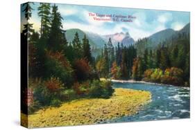 Vancouver, Canada - View of the Lions and Capilano River-Lantern Press-Stretched Canvas