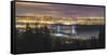 Vancouver city skyline panoramic view at night, Vancouver, British Columbia, Canada, North America-JIA HE-Framed Stretched Canvas