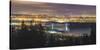 Vancouver city skyline panoramic view at night, Vancouver, British Columbia, Canada, North America-JIA HE-Stretched Canvas