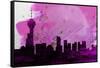 Vancouver City Skyline-NaxArt-Framed Stretched Canvas