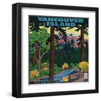 Vancouver Island Advertising Poster - Vancouver Island, Canada-Lantern Press-Framed Art Print