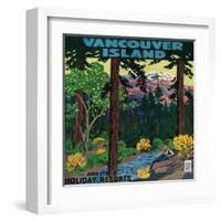 Vancouver Island Advertising Poster - Vancouver Island, Canada-Lantern Press-Framed Art Print