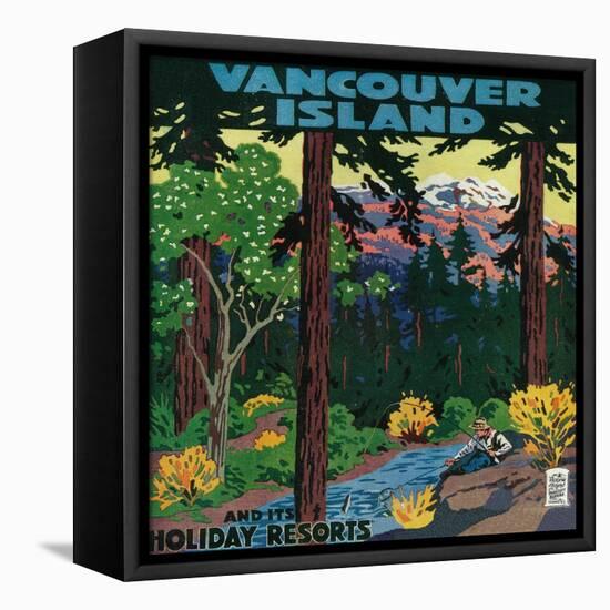 Vancouver Island Advertising Poster - Vancouver Island, Canada-Lantern Press-Framed Stretched Canvas