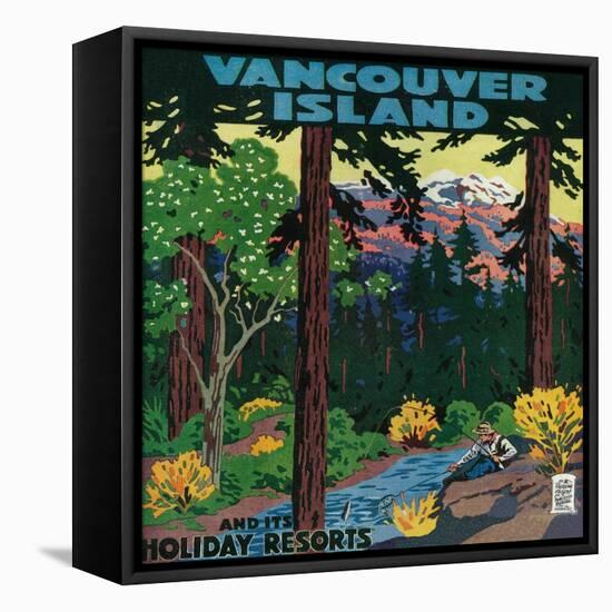 Vancouver Island Advertising Poster - Vancouver Island, Canada-Lantern Press-Framed Stretched Canvas