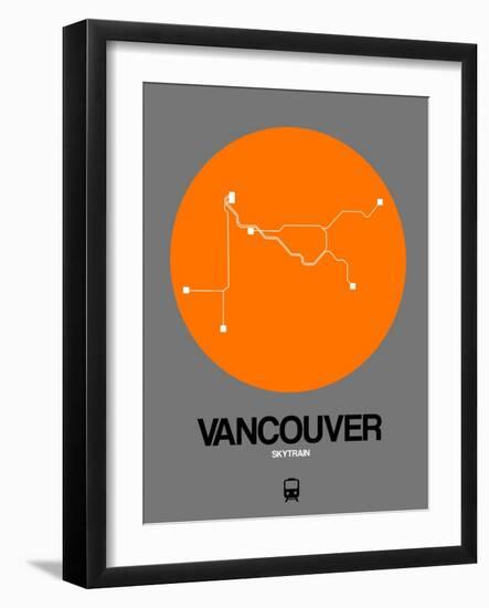 Vancouver Orange Subway Map-NaxArt-Framed Art Print