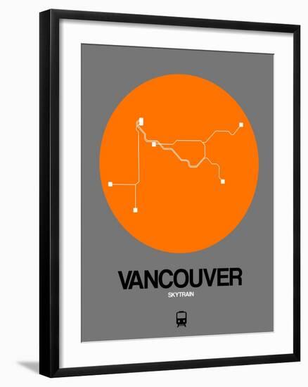 Vancouver Orange Subway Map-NaxArt-Framed Art Print