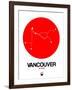 Vancouver Red Subway Map-NaxArt-Framed Art Print