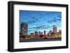 Vancouver skyline and high rise buildings at night, Vancouver, British Columbia, Canada, North Amer-Toms Auzins-Framed Photographic Print