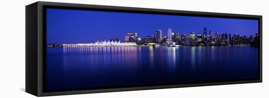 Vancouver Skyline at Night, British Columbia, Canada 2013-null-Framed Stretched Canvas