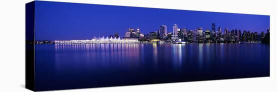 Vancouver Skyline at Night, British Columbia, Canada 2013-null-Stretched Canvas