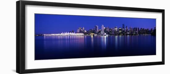 Vancouver Skyline at Night, British Columbia, Canada 2013-null-Framed Photographic Print
