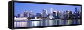 Vancouver Skyline at Night, British Columbia, Canada 2013-null-Framed Stretched Canvas