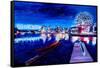 Vancouver Skyline At Starry Night-Martina Bleichner-Framed Stretched Canvas