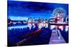 Vancouver Skyline At Starry Night-Martina Bleichner-Stretched Canvas