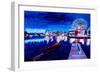 Vancouver Skyline At Starry Night-Martina Bleichner-Framed Art Print