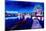 Vancouver Skyline At Starry Night-Martina Bleichner-Mounted Art Print