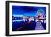 Vancouver Skyline At Starry Night-Martina Bleichner-Framed Premium Giclee Print