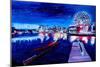 Vancouver Skyline At Starry Night-Martina Bleichner-Mounted Premium Giclee Print