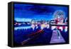 Vancouver Skyline At Starry Night-Martina Bleichner-Framed Stretched Canvas