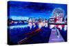 Vancouver Skyline At Starry Night-Martina Bleichner-Stretched Canvas