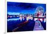 Vancouver Skyline At Starry Night-Martina Bleichner-Framed Art Print