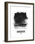 Vancouver Skyline Brush Stroke - Black-NaxArt-Framed Art Print