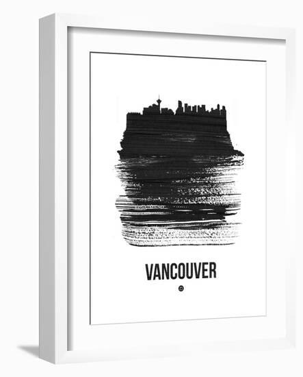Vancouver Skyline Brush Stroke - Black-NaxArt-Framed Art Print