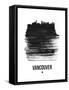 Vancouver Skyline Brush Stroke - Black-NaxArt-Framed Stretched Canvas