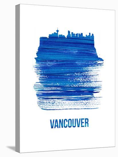 Vancouver Skyline Brush Stroke - Blue-NaxArt-Stretched Canvas