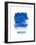 Vancouver Skyline Brush Stroke - Blue-NaxArt-Framed Art Print