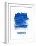 Vancouver Skyline Brush Stroke - Blue-NaxArt-Framed Art Print