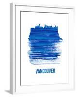 Vancouver Skyline Brush Stroke - Blue-NaxArt-Framed Art Print