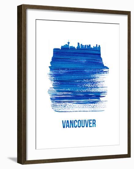 Vancouver Skyline Brush Stroke - Blue-NaxArt-Framed Art Print