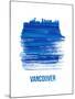 Vancouver Skyline Brush Stroke - Blue-NaxArt-Mounted Art Print