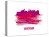 Vancouver Skyline Brush Stroke - Red-NaxArt-Stretched Canvas