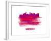 Vancouver Skyline Brush Stroke - Red-NaxArt-Framed Art Print