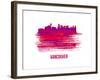 Vancouver Skyline Brush Stroke - Red-NaxArt-Framed Art Print