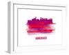 Vancouver Skyline Brush Stroke - Red-NaxArt-Framed Art Print