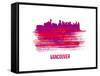 Vancouver Skyline Brush Stroke - Red-NaxArt-Framed Stretched Canvas