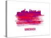 Vancouver Skyline Brush Stroke - Red-NaxArt-Stretched Canvas