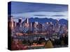 Vancouver skyline in front of North Shore Mountains-Ron Watts-Stretched Canvas