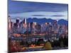 Vancouver skyline in front of North Shore Mountains-Ron Watts-Mounted Premium Photographic Print