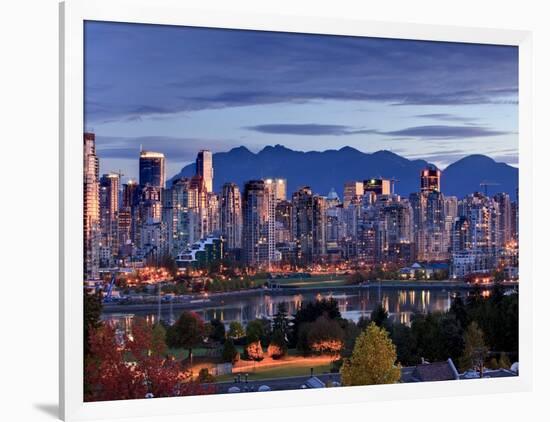 Vancouver skyline in front of North Shore Mountains-Ron Watts-Framed Photographic Print