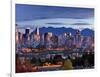 Vancouver skyline in front of North Shore Mountains-Ron Watts-Framed Photographic Print