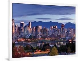 Vancouver skyline in front of North Shore Mountains-Ron Watts-Framed Photographic Print