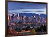 Vancouver skyline in front of North Shore Mountains-Ron Watts-Framed Photographic Print